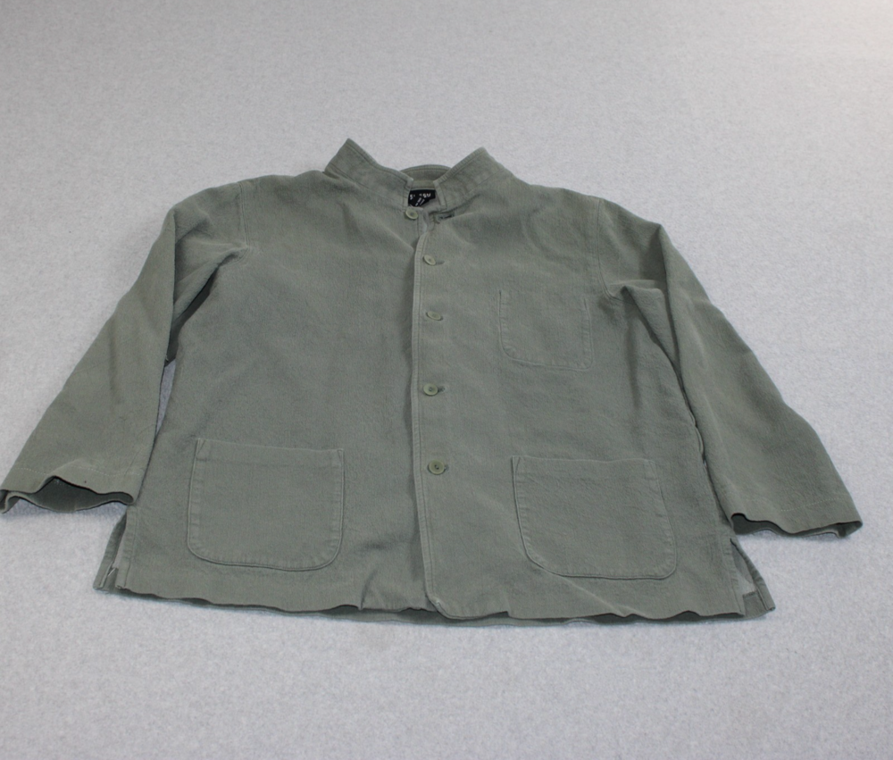 Eileen Fisher Jacket Women XL Green Button Pockets Lagenlook Office Coastal Boho